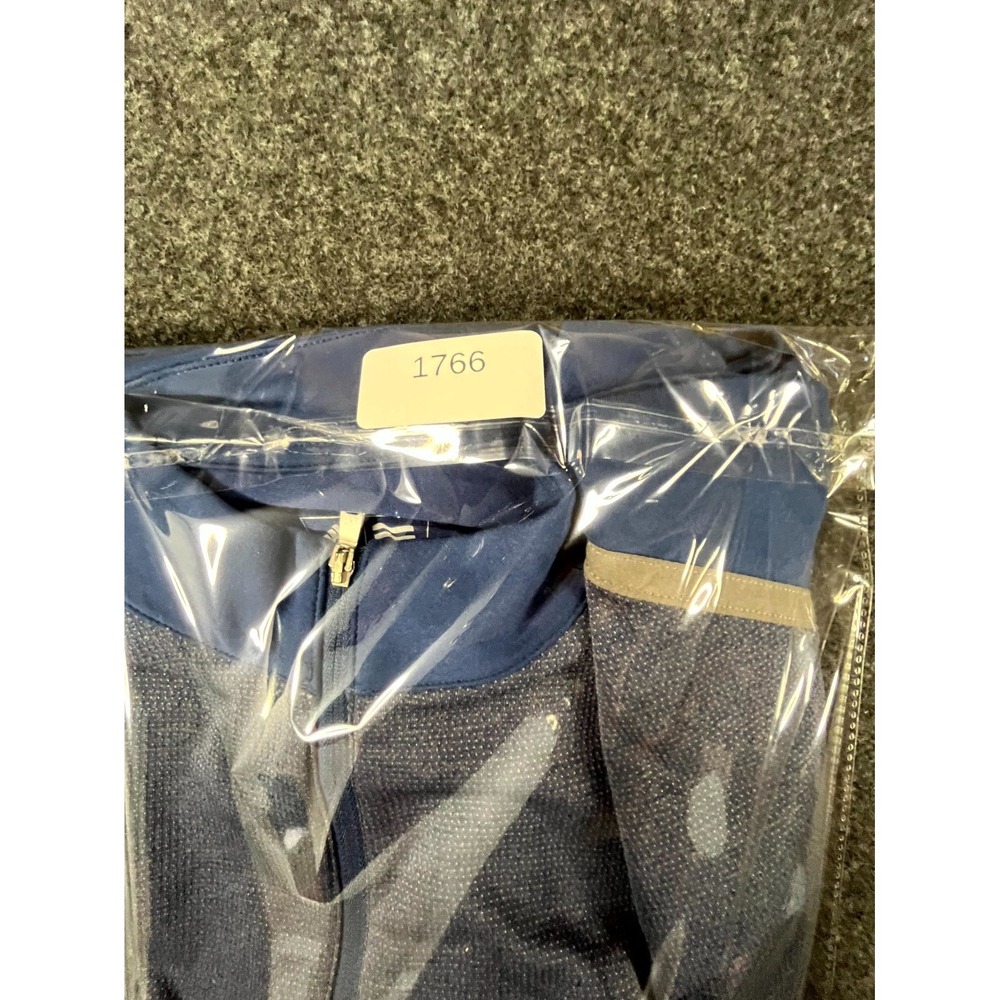 Adidas Golf Top Mens XL Blue Stretch Bear Mountain Ranch Mock Neck Quarter Zip - Picture 11 of 11